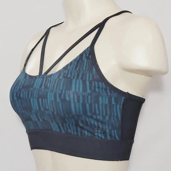 SMALL Champion C9 N9537 Strappy Wire Free Sports Bra Green & Black New withOUT T - Picture 2 of 4